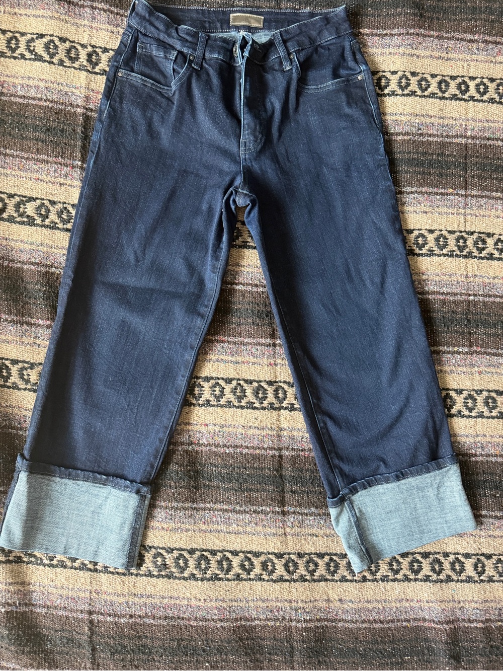 KUT From The Kloth Cuffed Wide Leg Dark Wash Denim Jeans Size 2P Petite